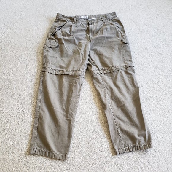 Columbia Convertible Cargo Pants Mens 38X29.5 Zip Off Shorts Tan Hiking Preowned - Picture 1 of 12